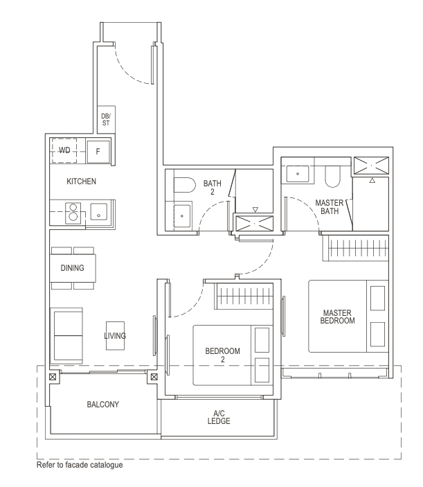 irwell hill residences 2 bedroom floorplan