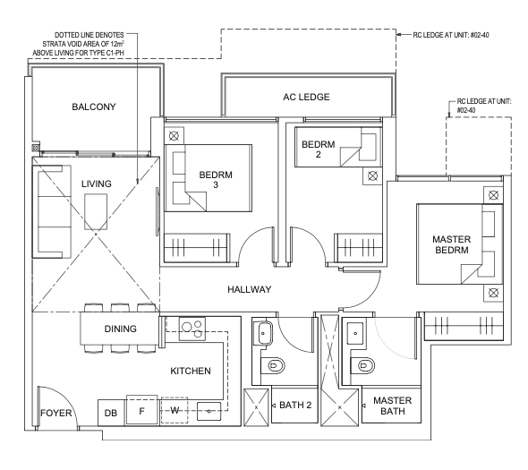 parc canberra 3 bedroom floorplan