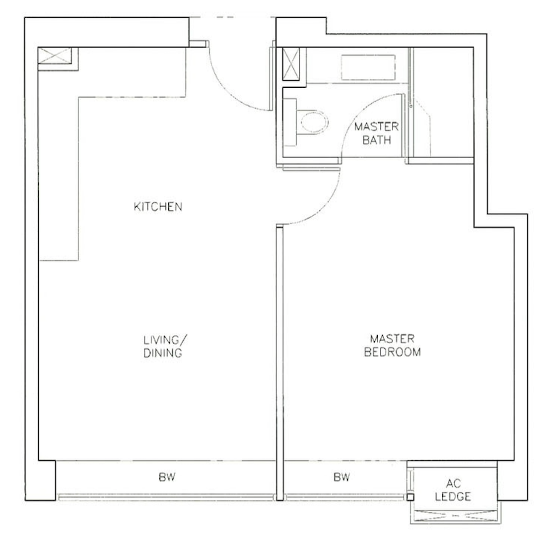 the altez 1 bedroom floorplan