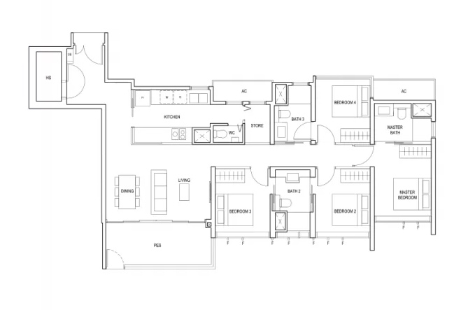 penrose 4 bedroom floorplan