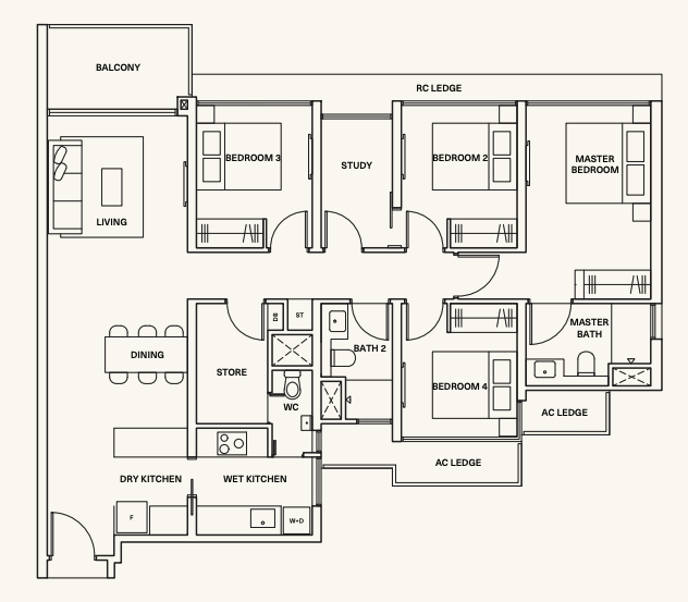 clavon 4 bedroom floorplan