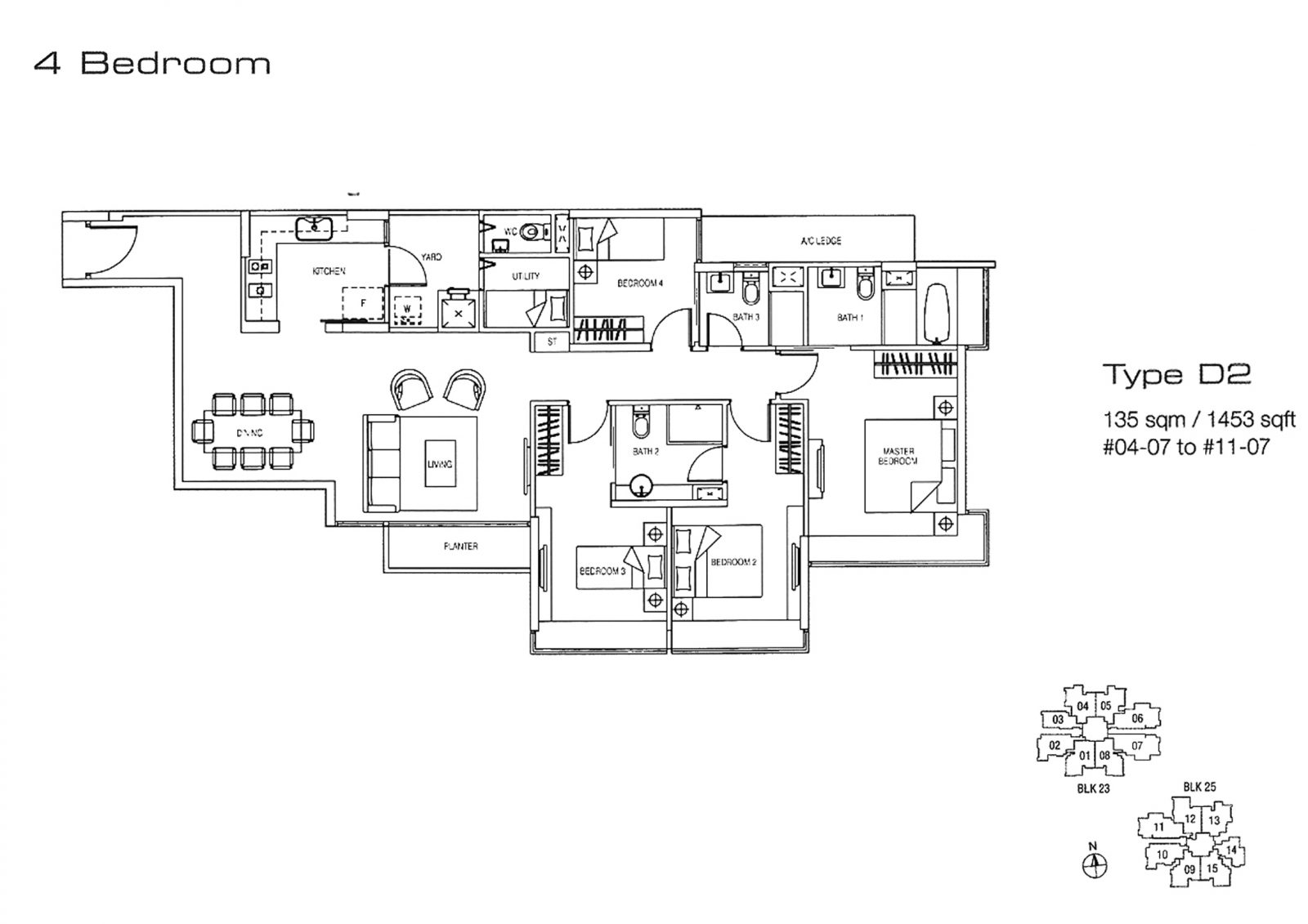 yewtee residences 4 bedroom floorplan