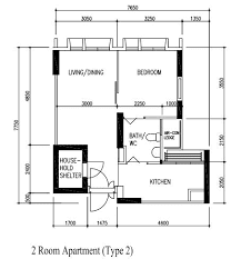 bto 2 room layout