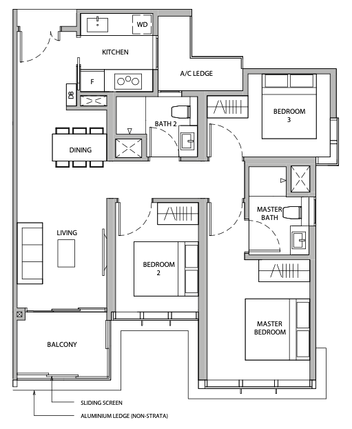 dairy farm residences 3 bedroom floorplan