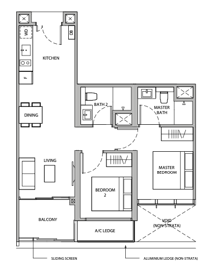 dairy farm residences 2 bedroom floorplan