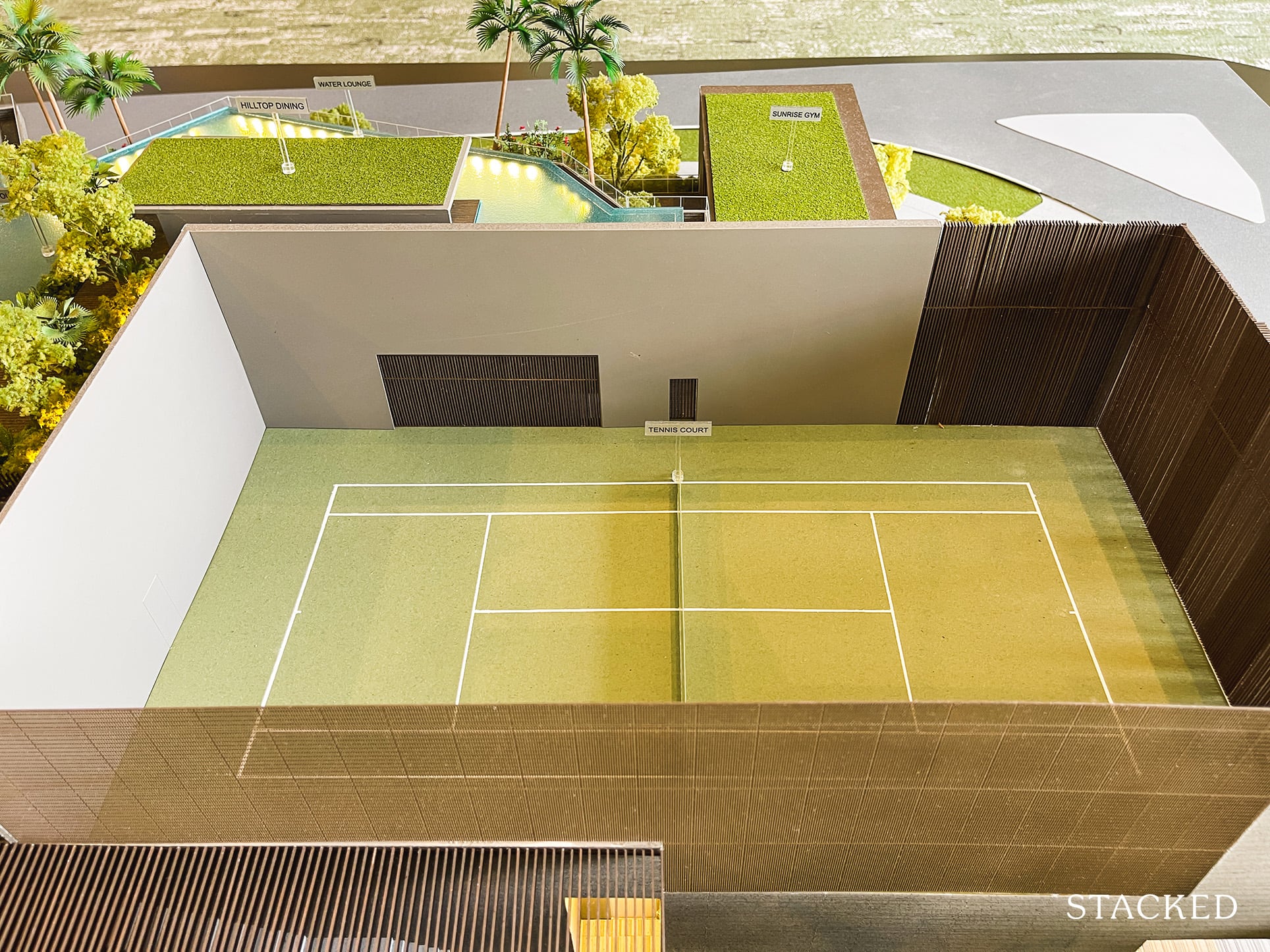 dairy farm residences tennis court