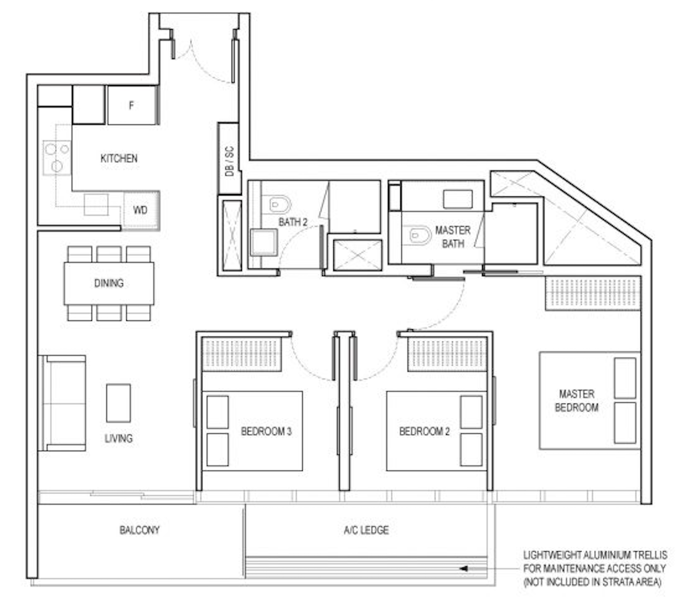 amber park 3 bedroom floorplan