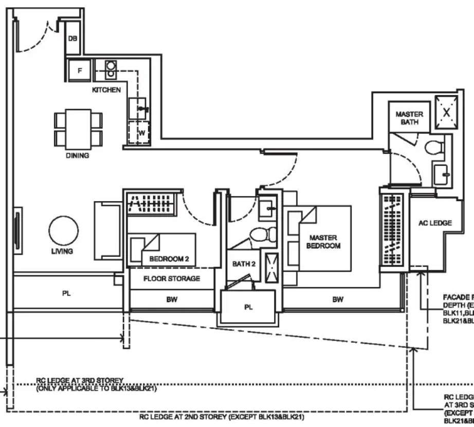 coco palms 2 bedroom floor plan