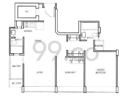 Viz At Holland 2-bedroom floor plan, 818 sq ft