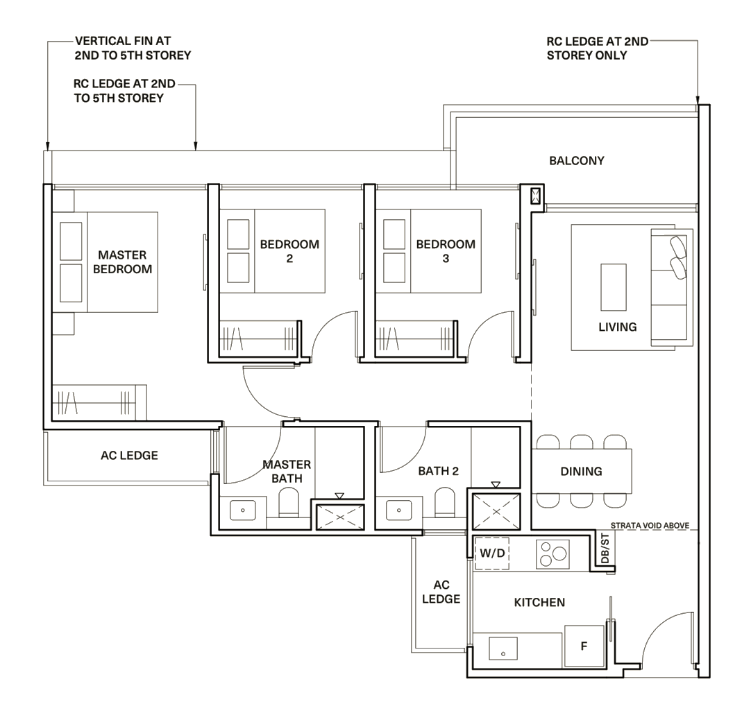 the watergardens at canberra 3 bedroom floor plan