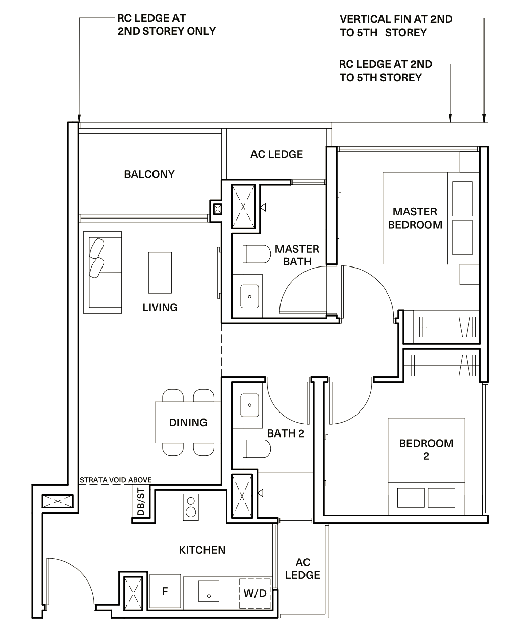 the watergardens at canberra 2 bedroom floor plan