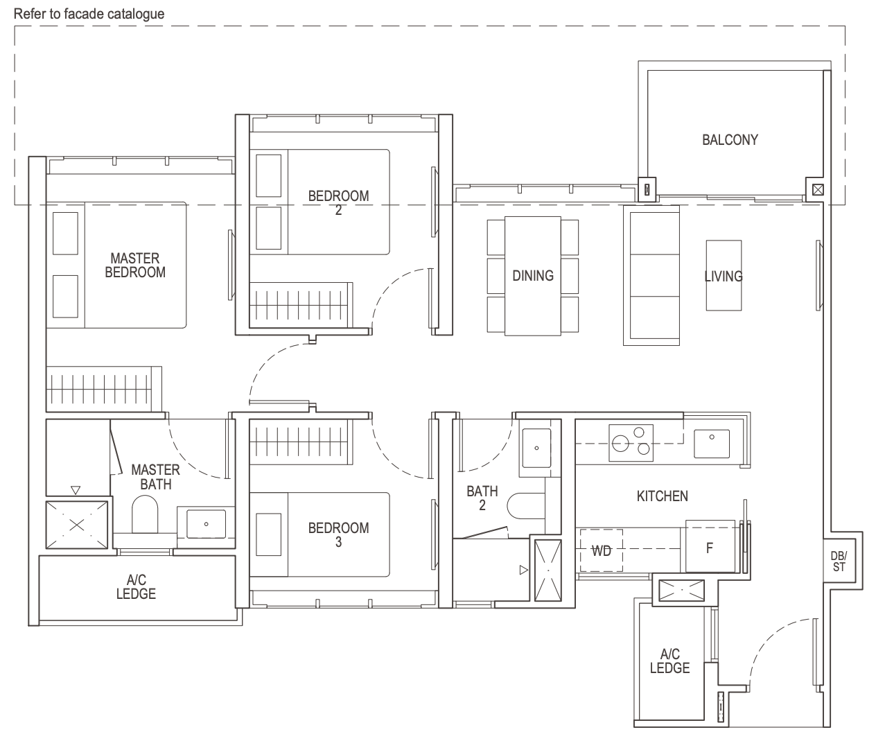 irwell hill residences 3 bedroom floor plan
