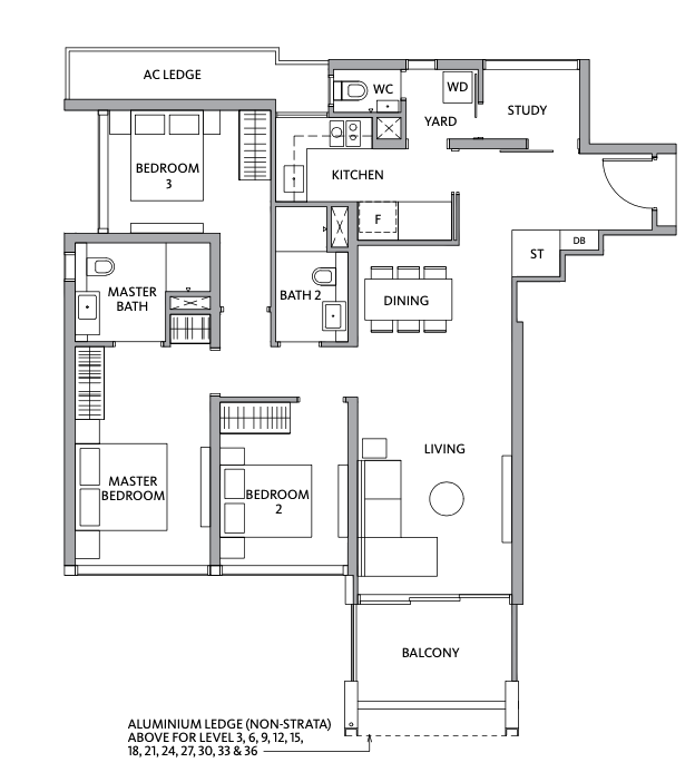 riviere 3 bedroom floor plan