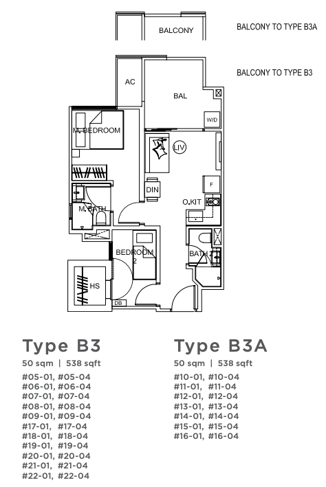 uptown@farrer 2 bedroom floor plan