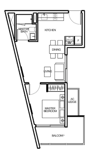 1953 1 bedroom floor plan