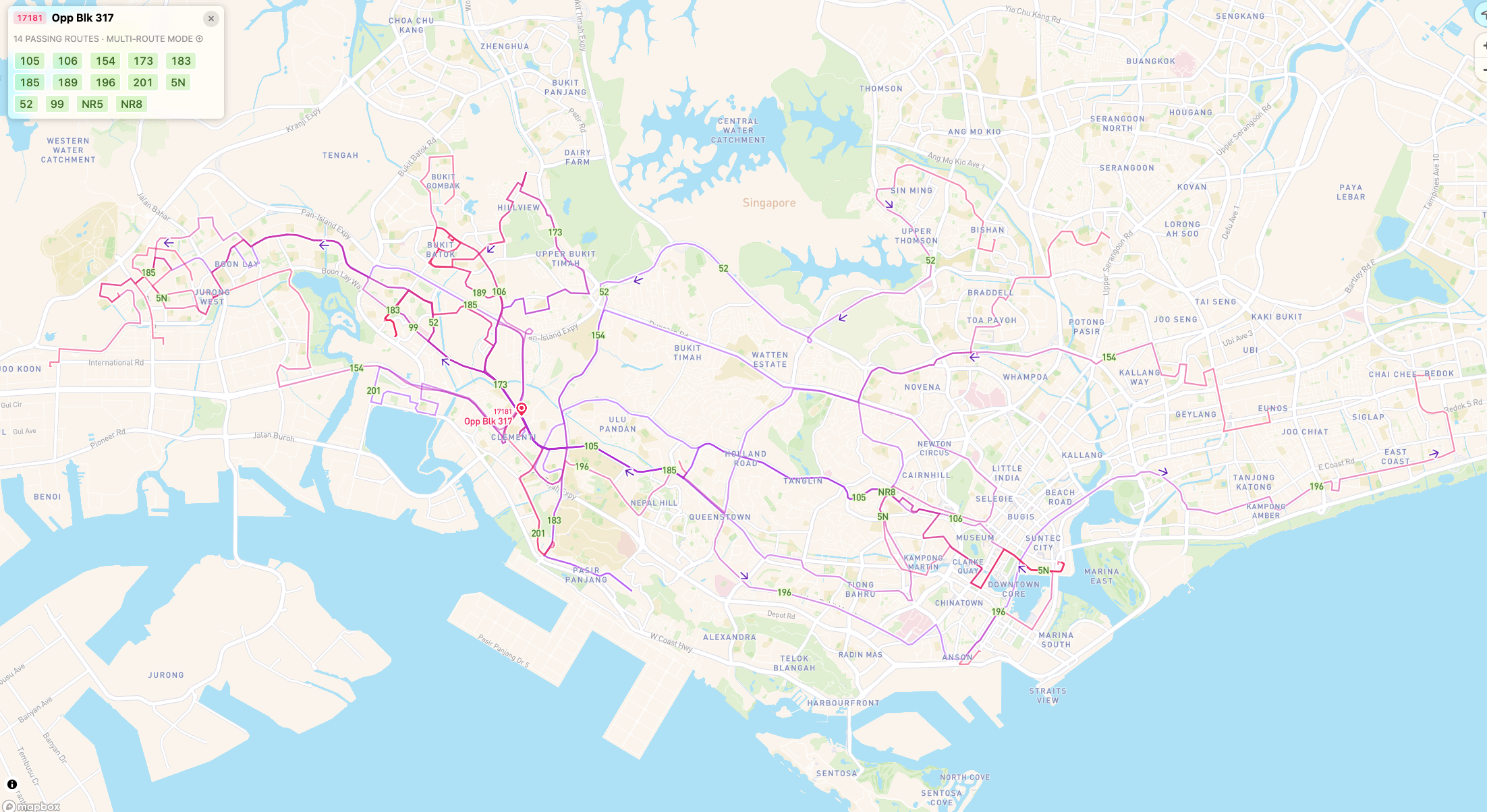 Clementi Cascadia Bus Routes