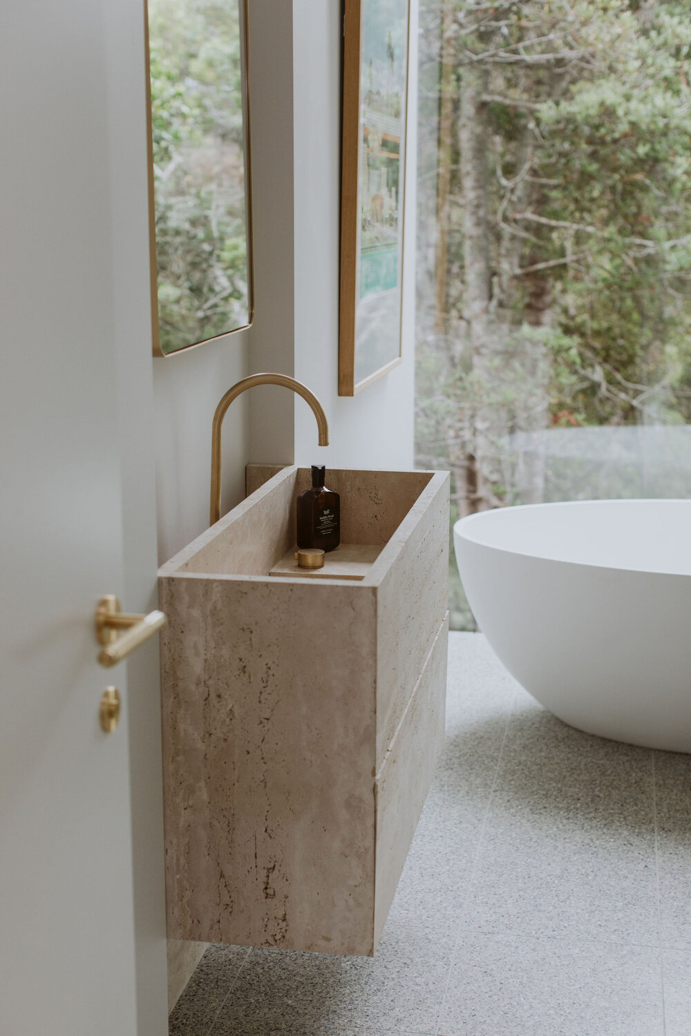 travertine sink