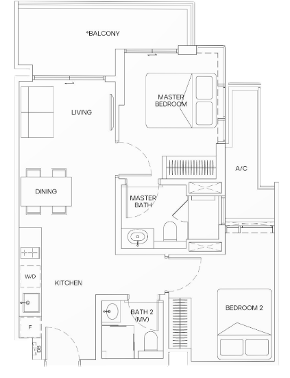 mori 2 bedroom floorplan