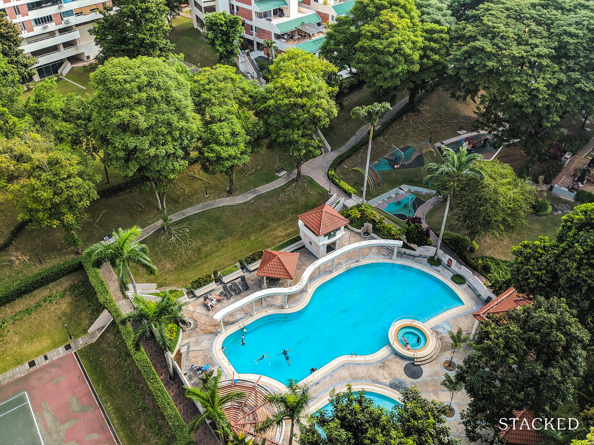 Pandan Valley swimming pool top view 