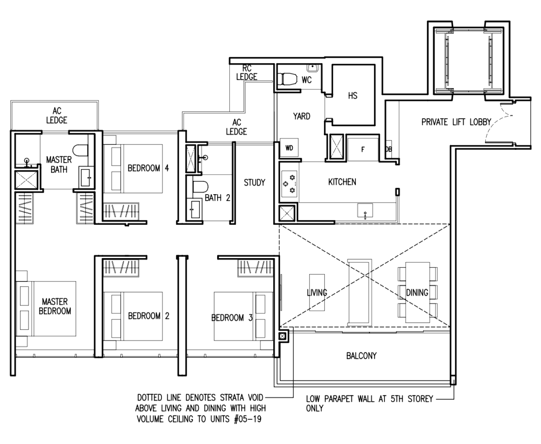 the commodore 4 bedroom floorplan