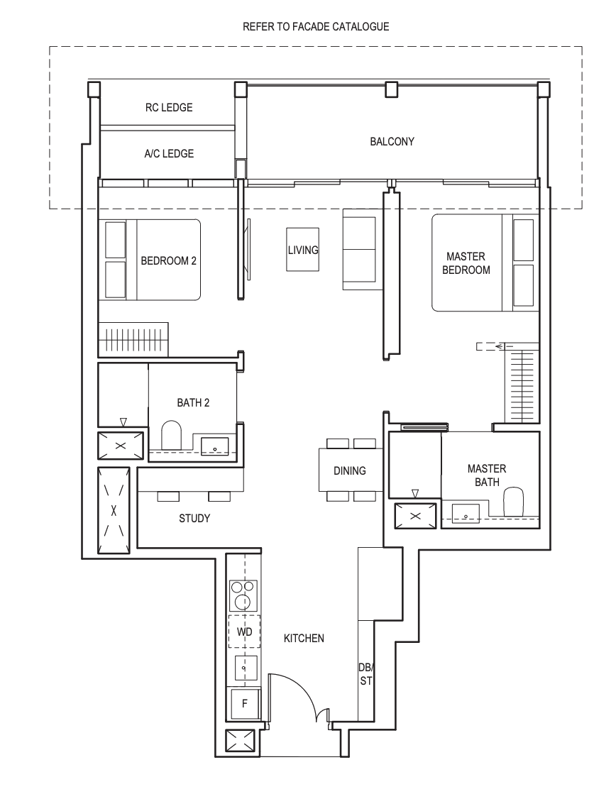 canninghill piers 2 bedroom floorplan
