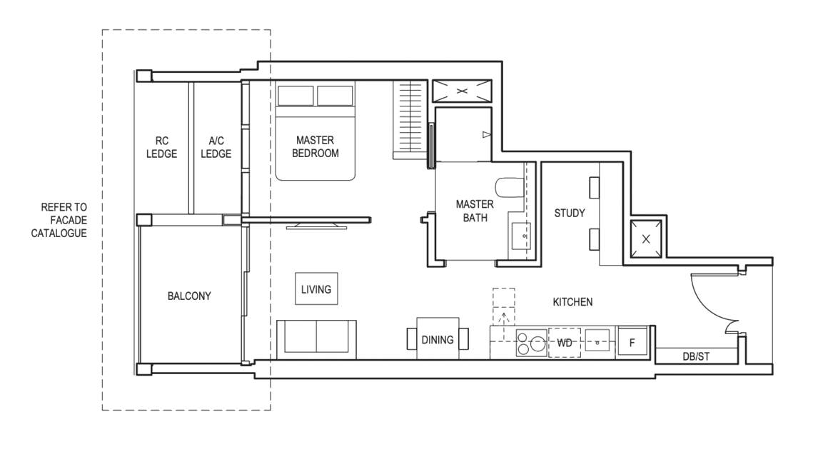 canninghill piers 1 bedroom floorplan