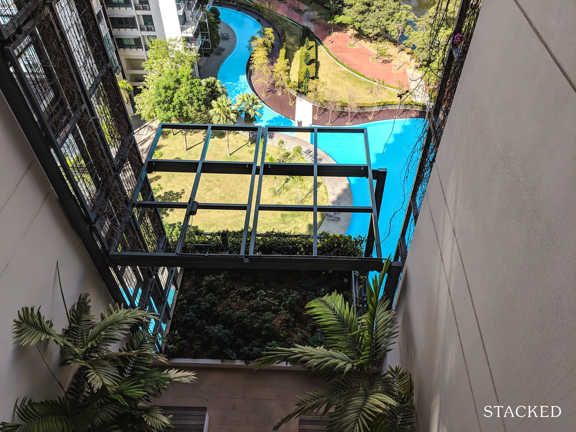 Rivergate Condo view of the pool