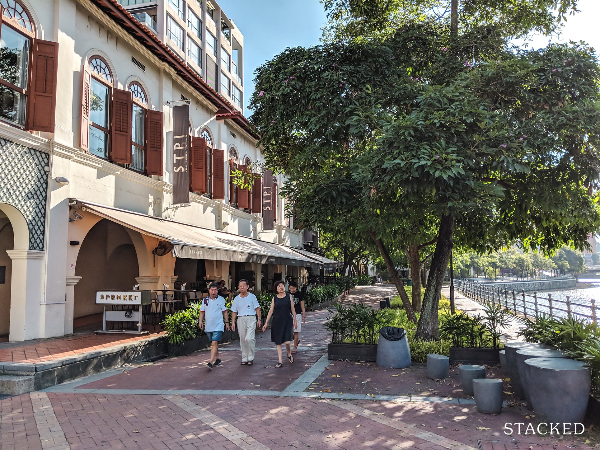 Rivergate Condo walking along Robertson Quay