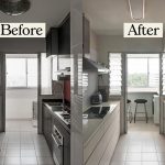 before after interior kitchen