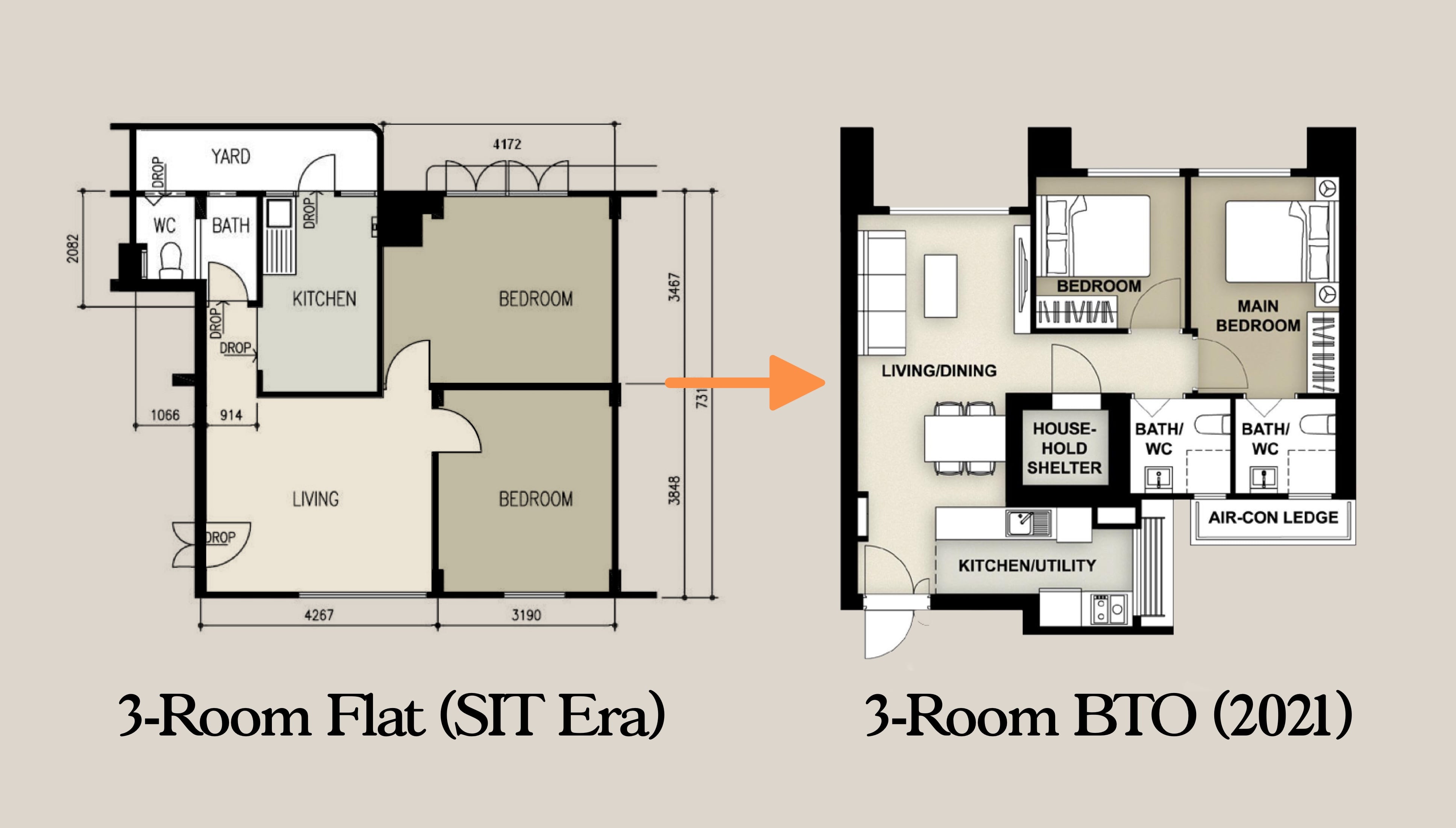 Hdb Bto 3 Room Flat Floor Plan | Floor Roma