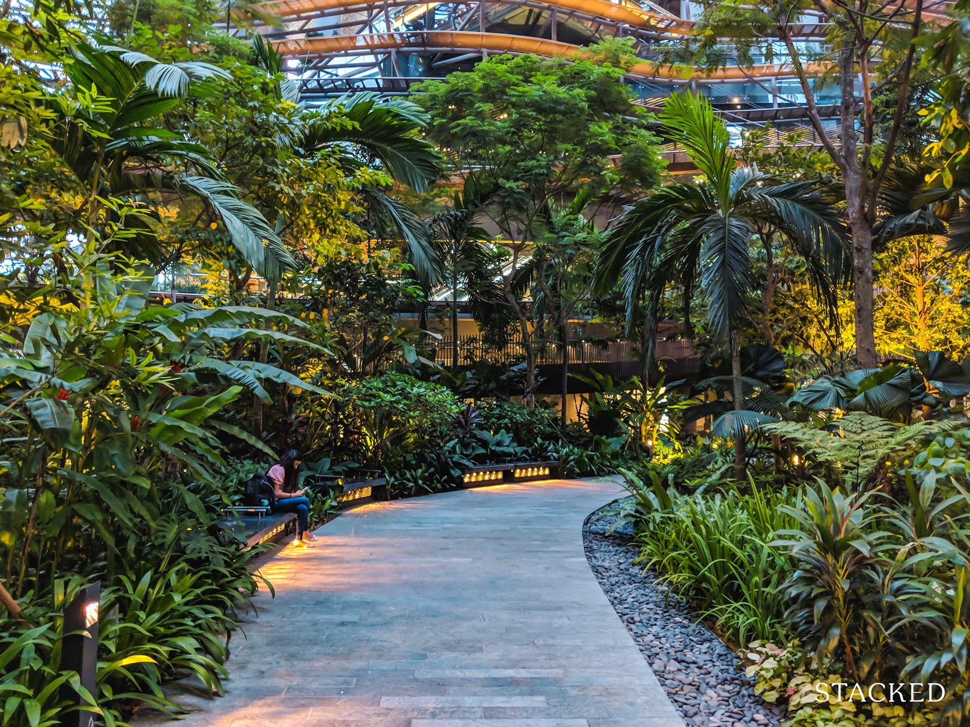 Marina One Residences night garden landscape