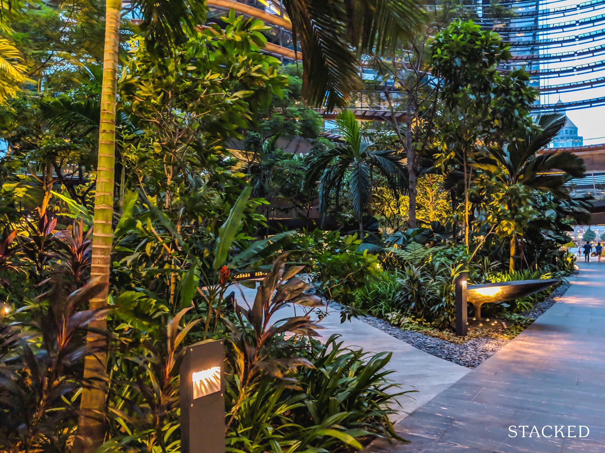 Marina One Residences night garden path