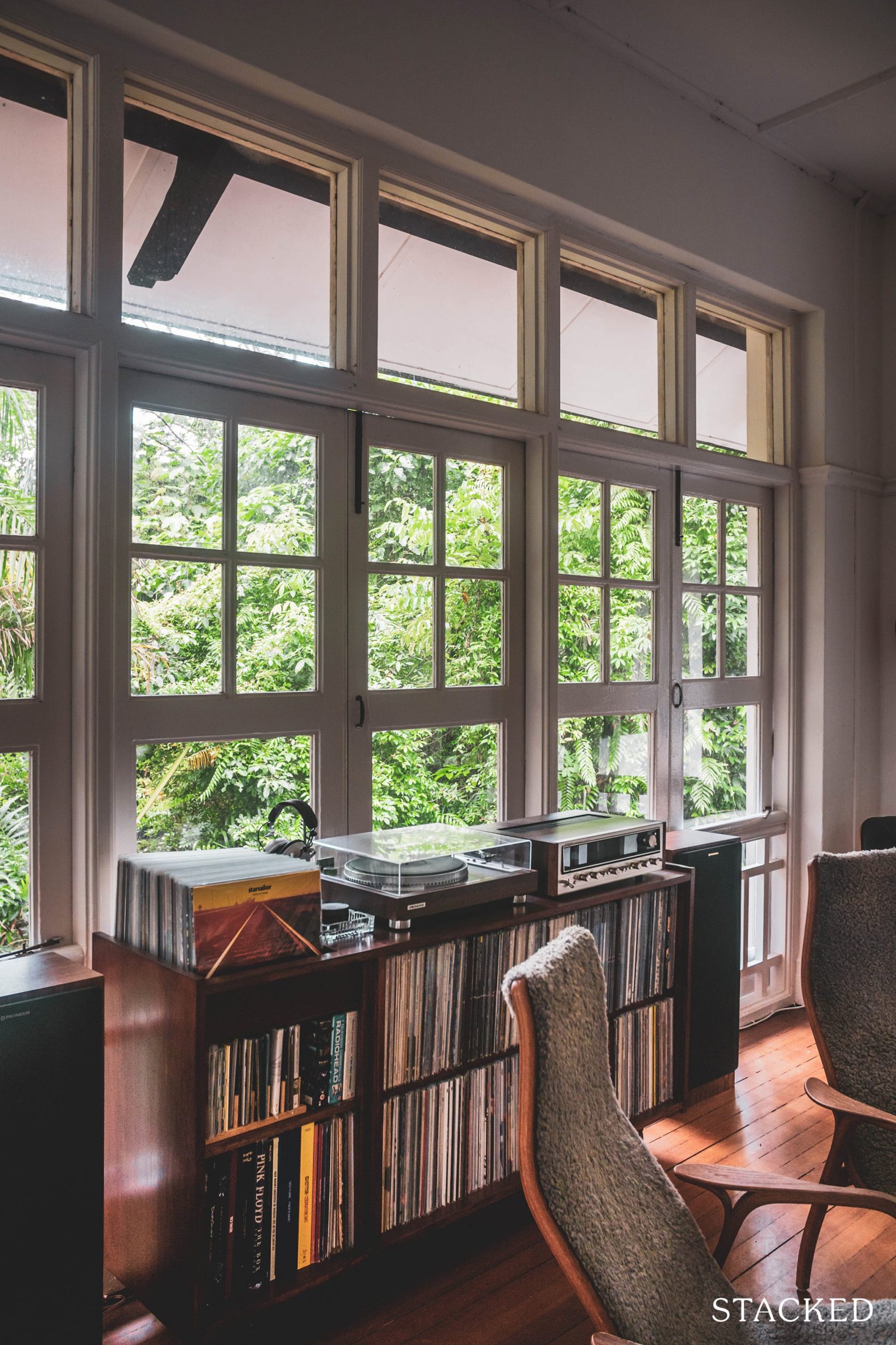 Living In A Contemporary Mid-Century Black-And-White Bungalow In Singapore