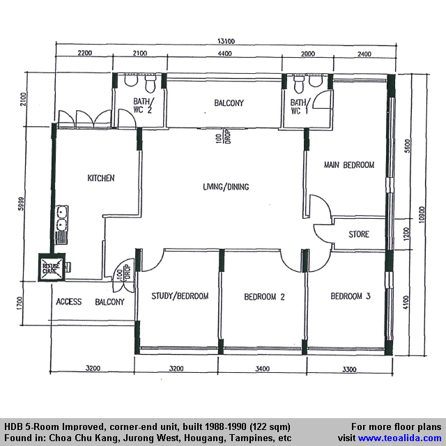 fajar hdb 5 room flat type 1