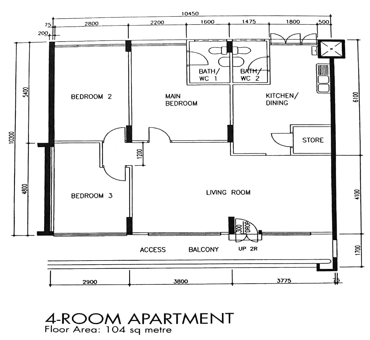 fajar hdb 4 room flat type 1