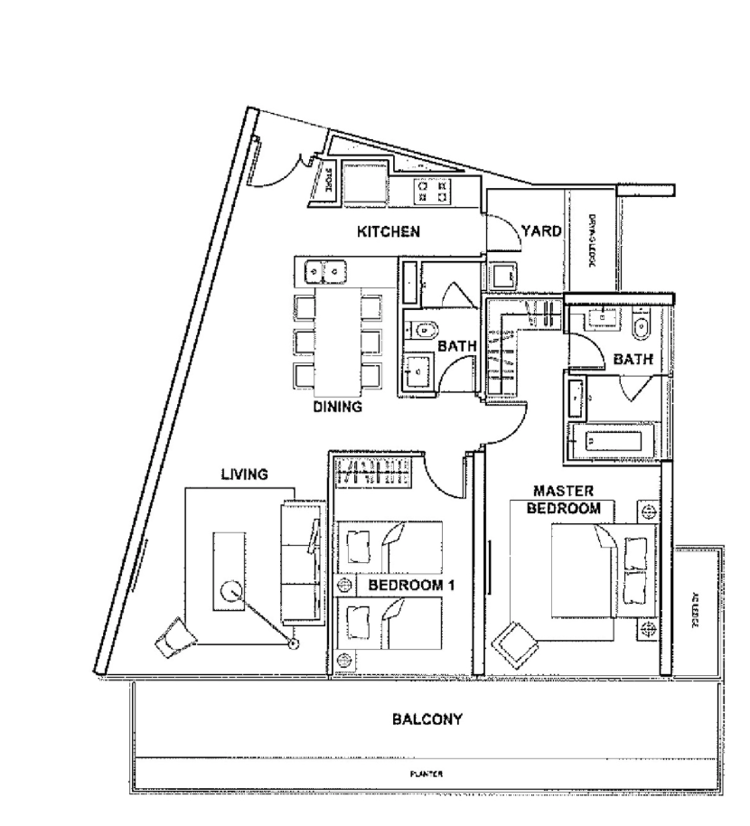 The Rochester 2 bedroom Unit