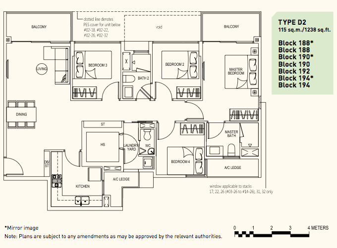 Westwood Residences Floor Plan 4 Bedroom Premium