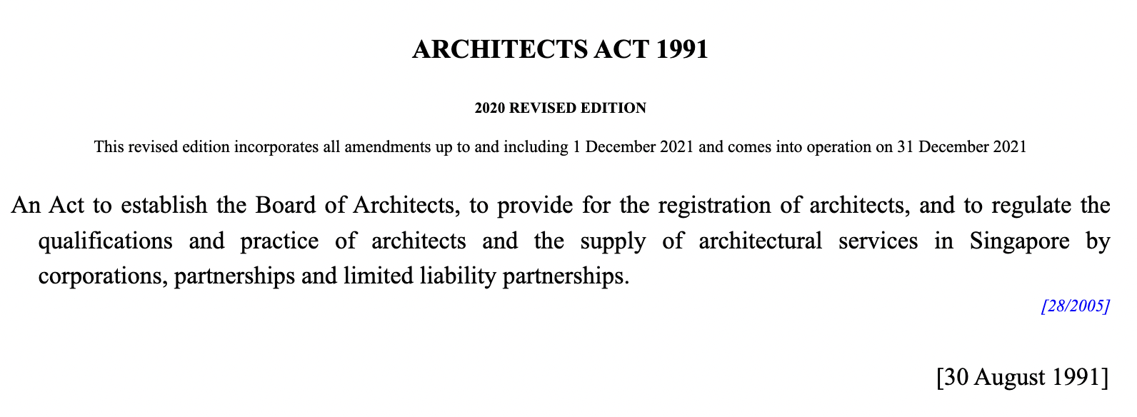 architects act