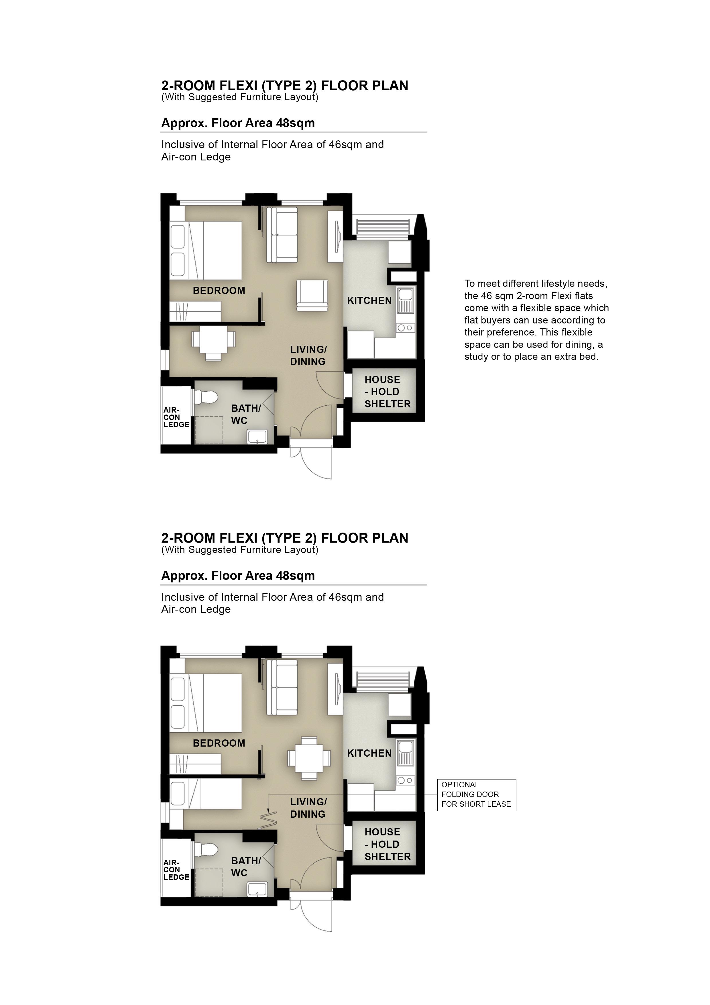 Yishun Boardwalk 2 Room Floor Plan