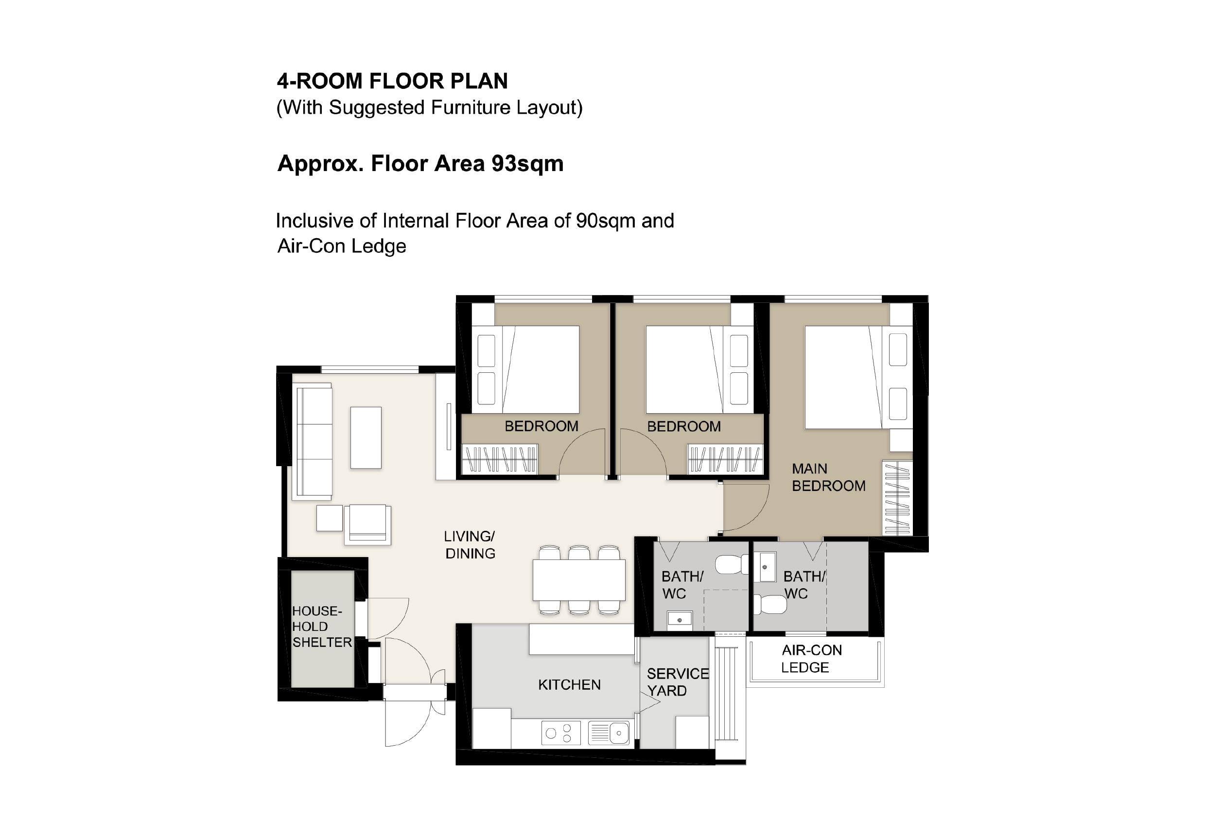 Dakota Crest  4 Room Floor Plan
