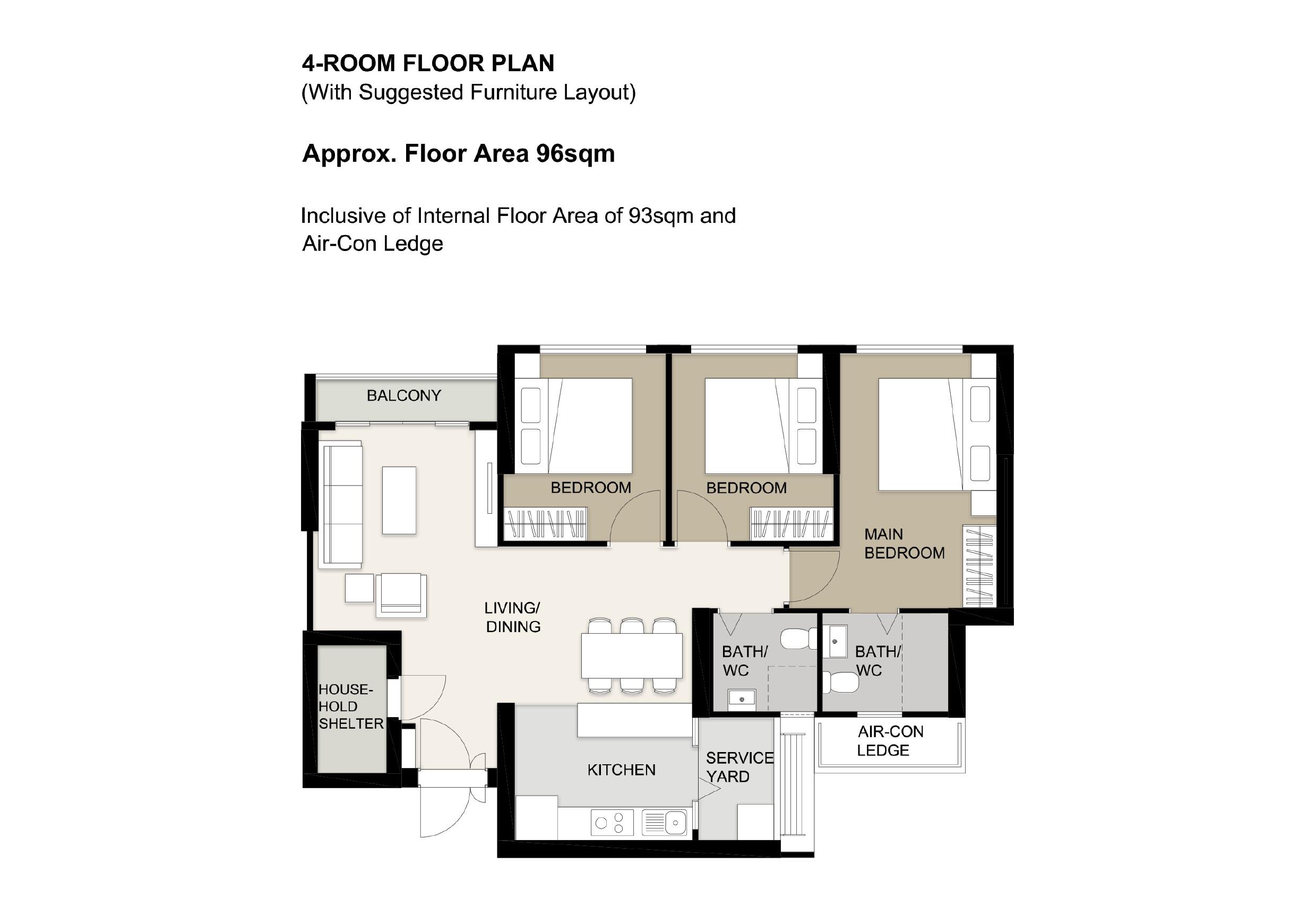 Dakota Crest 4 Room Floor Plan
