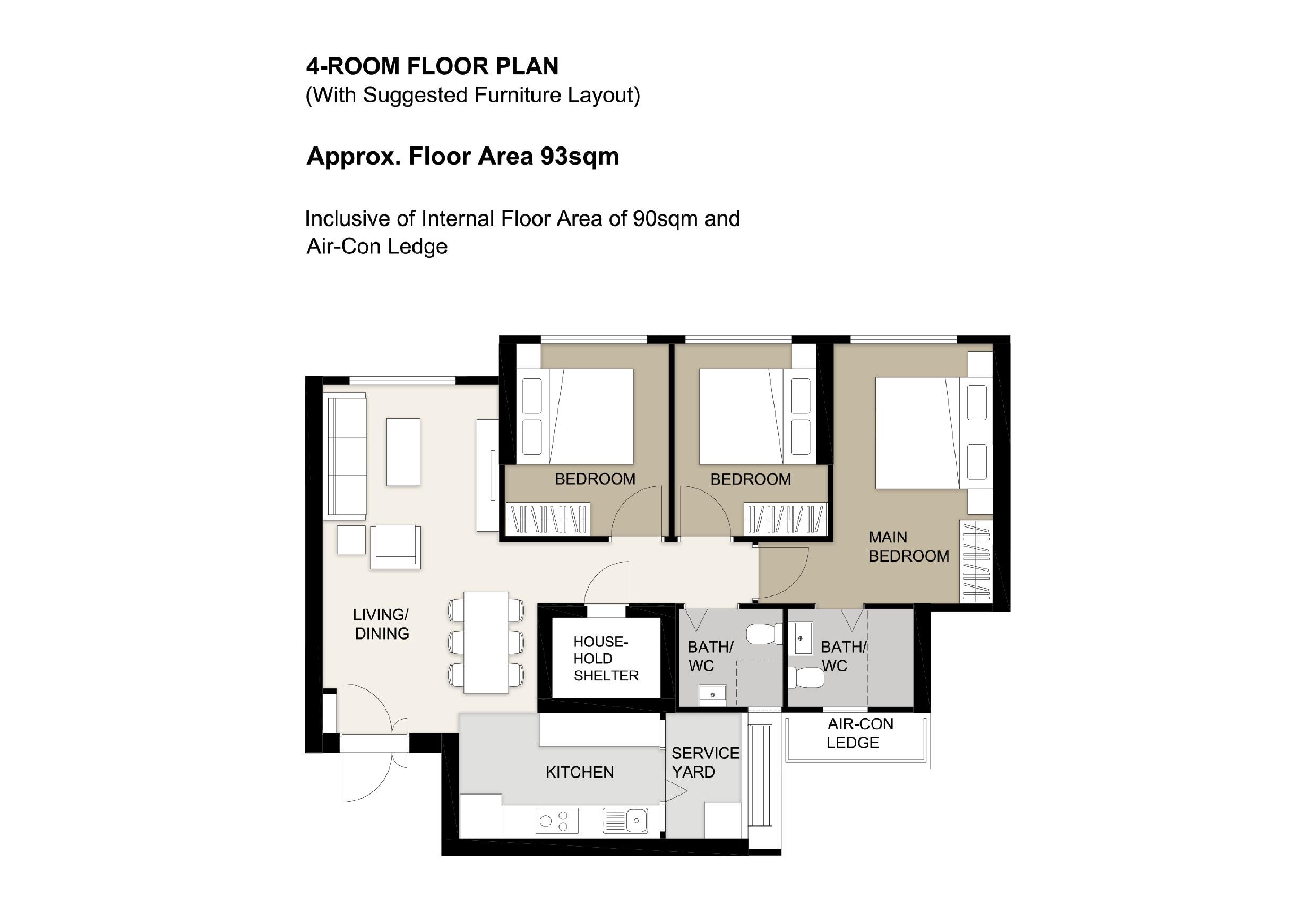 Dakota Crest 4 Room Floor Plan