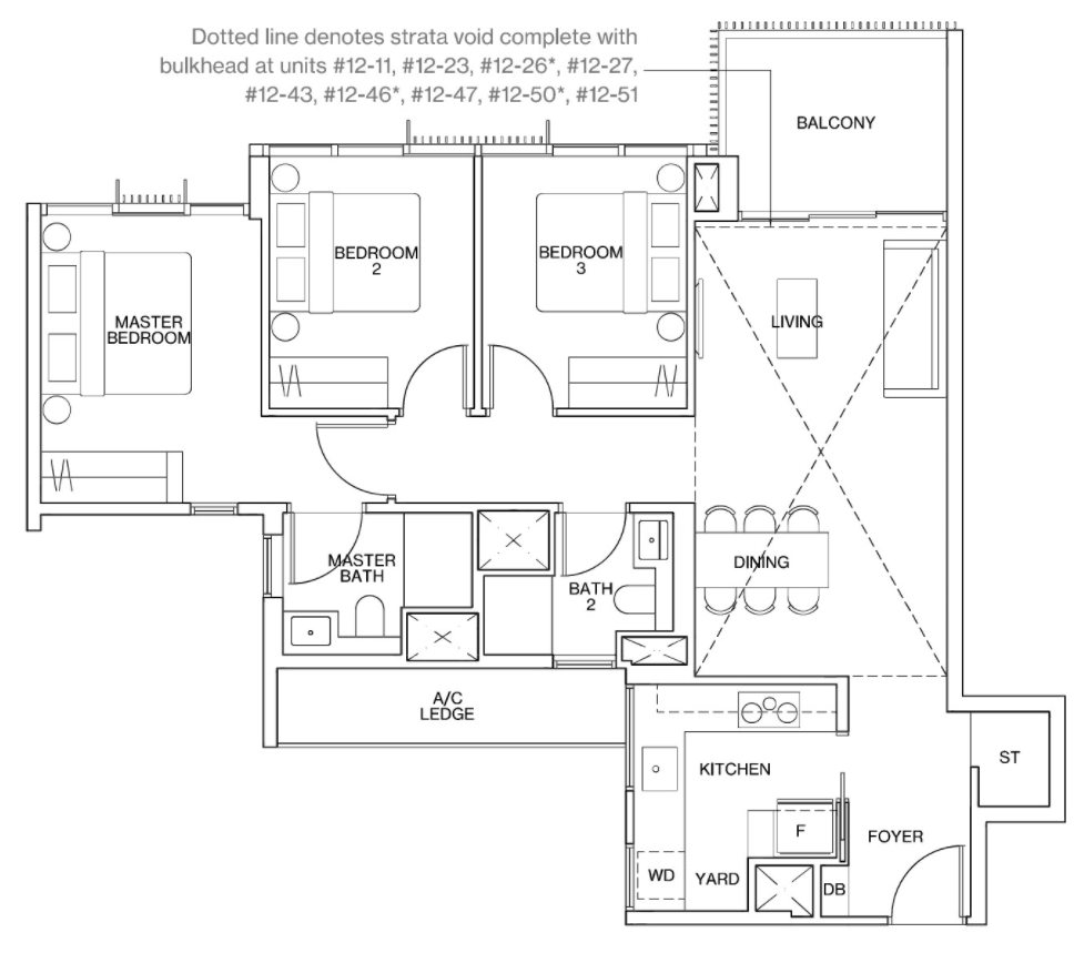 Ki Residences 3 bedroom unit layout