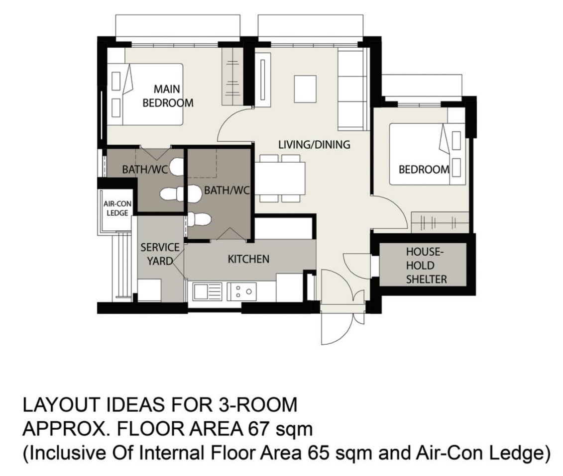 waterfront ii punggol northshore 3 room flat