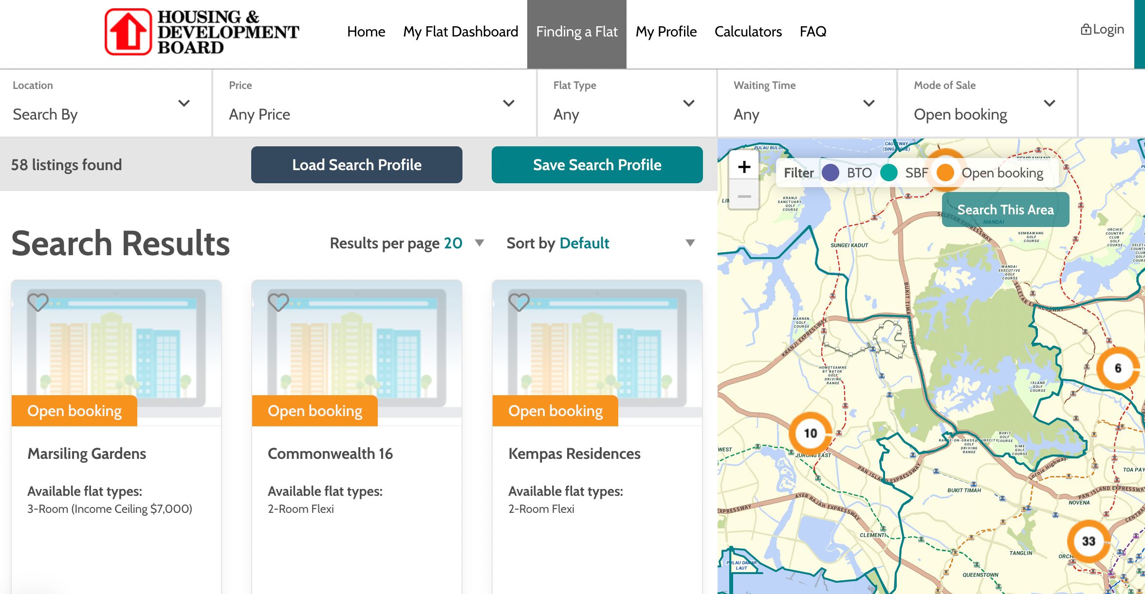 open booking flats