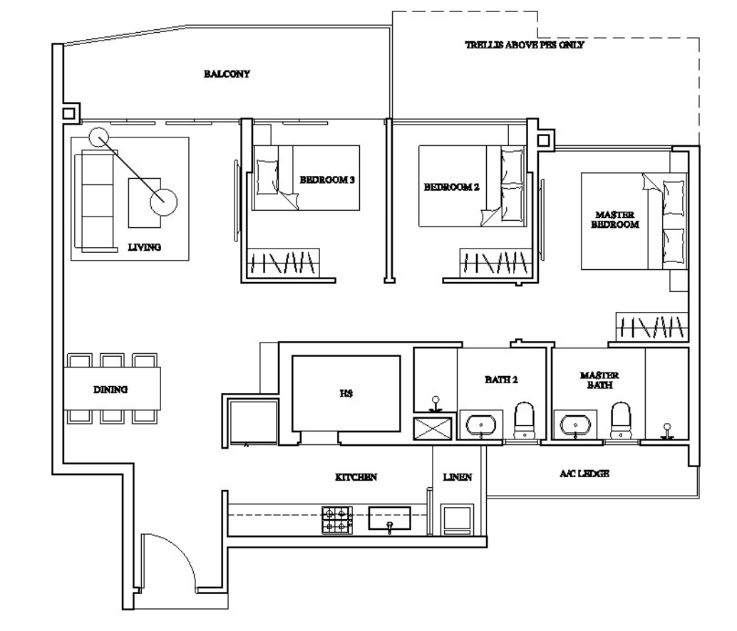 1 Canberra 3 bedder layout