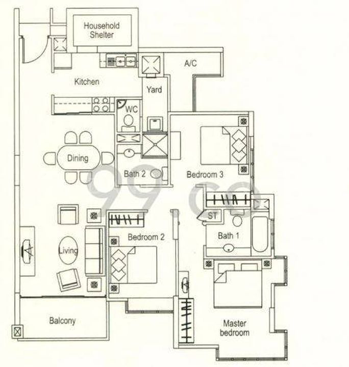 The Warren 3 bedder layout