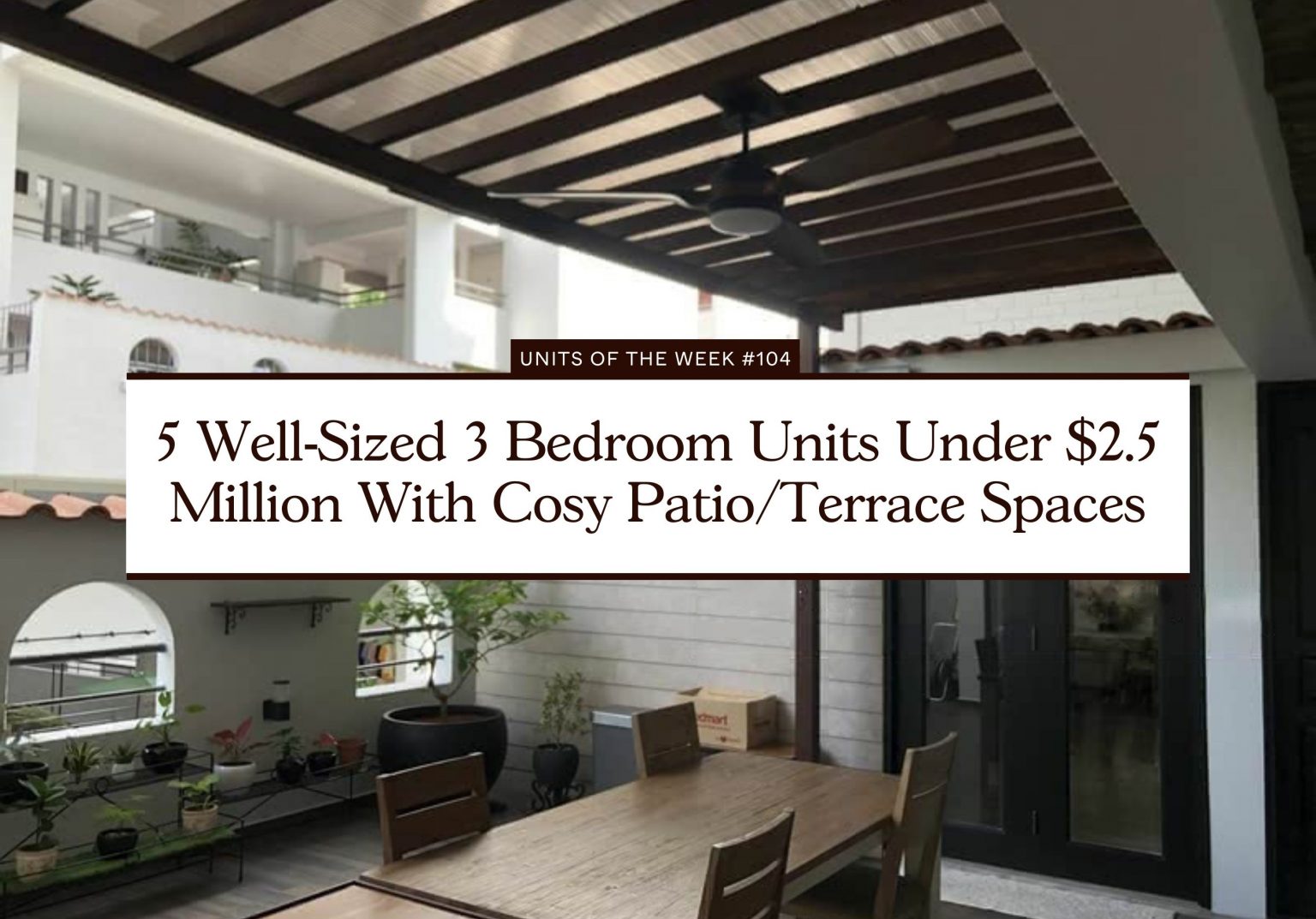 5 Well Sized 3 Bedroom Units Under 2.5 Million With Cosy PatioTerrace Spaces