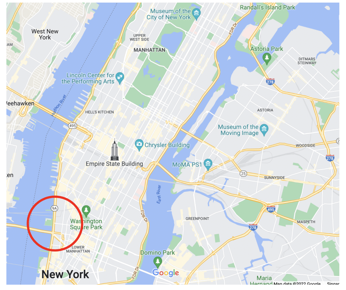 Lower Manhattan New York City map