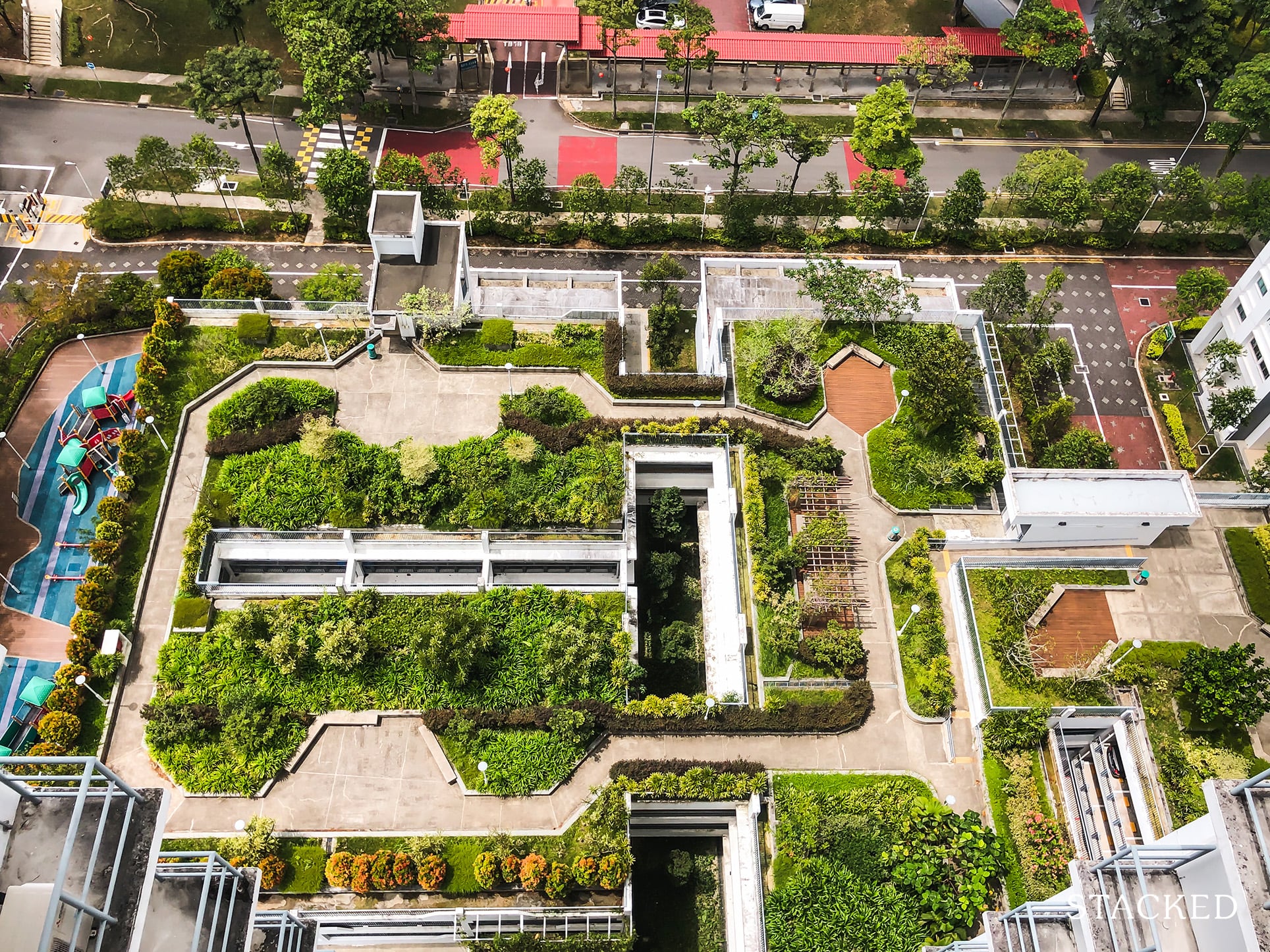 Telok Blangah Ridgeview 89 rooftop garden top view